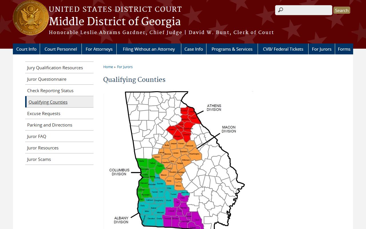 Macon County court dockets Middle District Macon Division qualifying counties