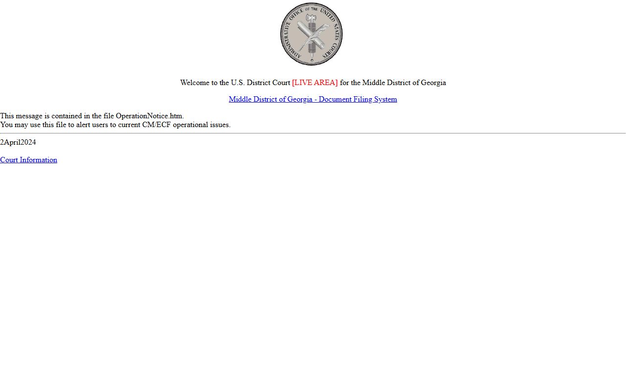 Macon County court dockets Middle District CM ECF access