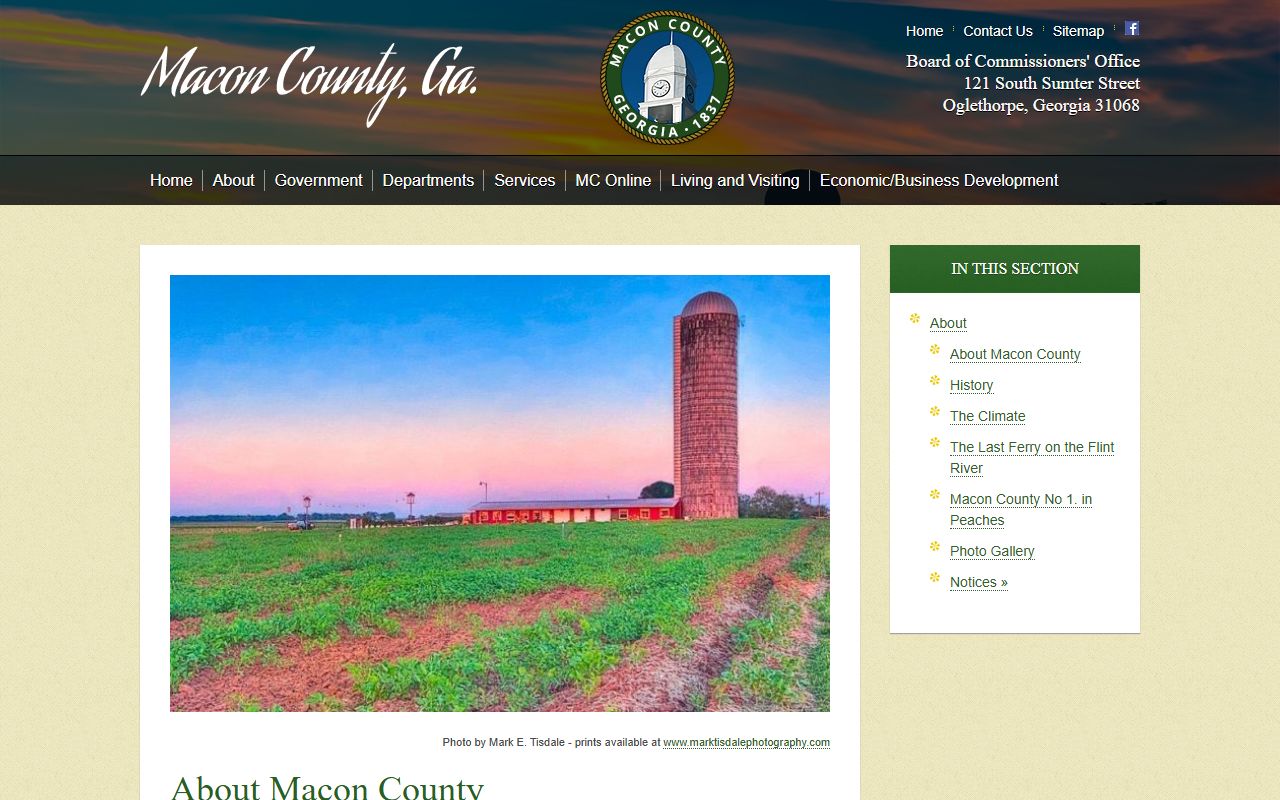 Macon County court records county information page