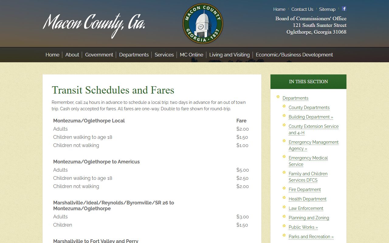 Macon County court records courthouse transit schedules