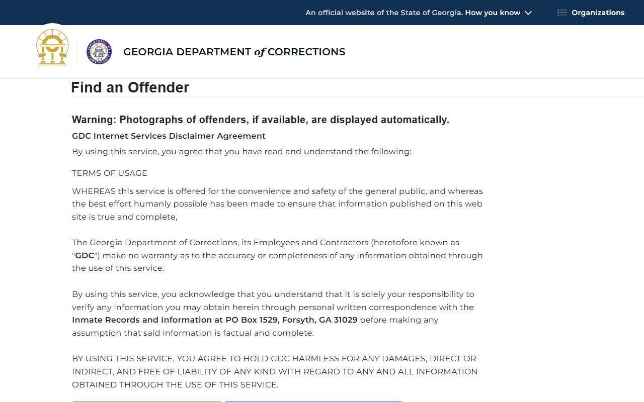 Macon County inmate search GDC offender query form