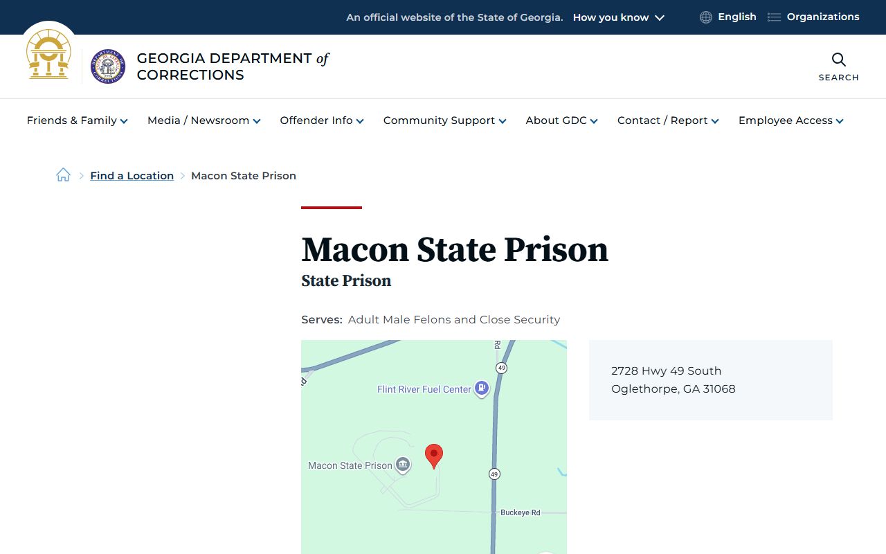 Macon County inmate search Macon State Prison official page