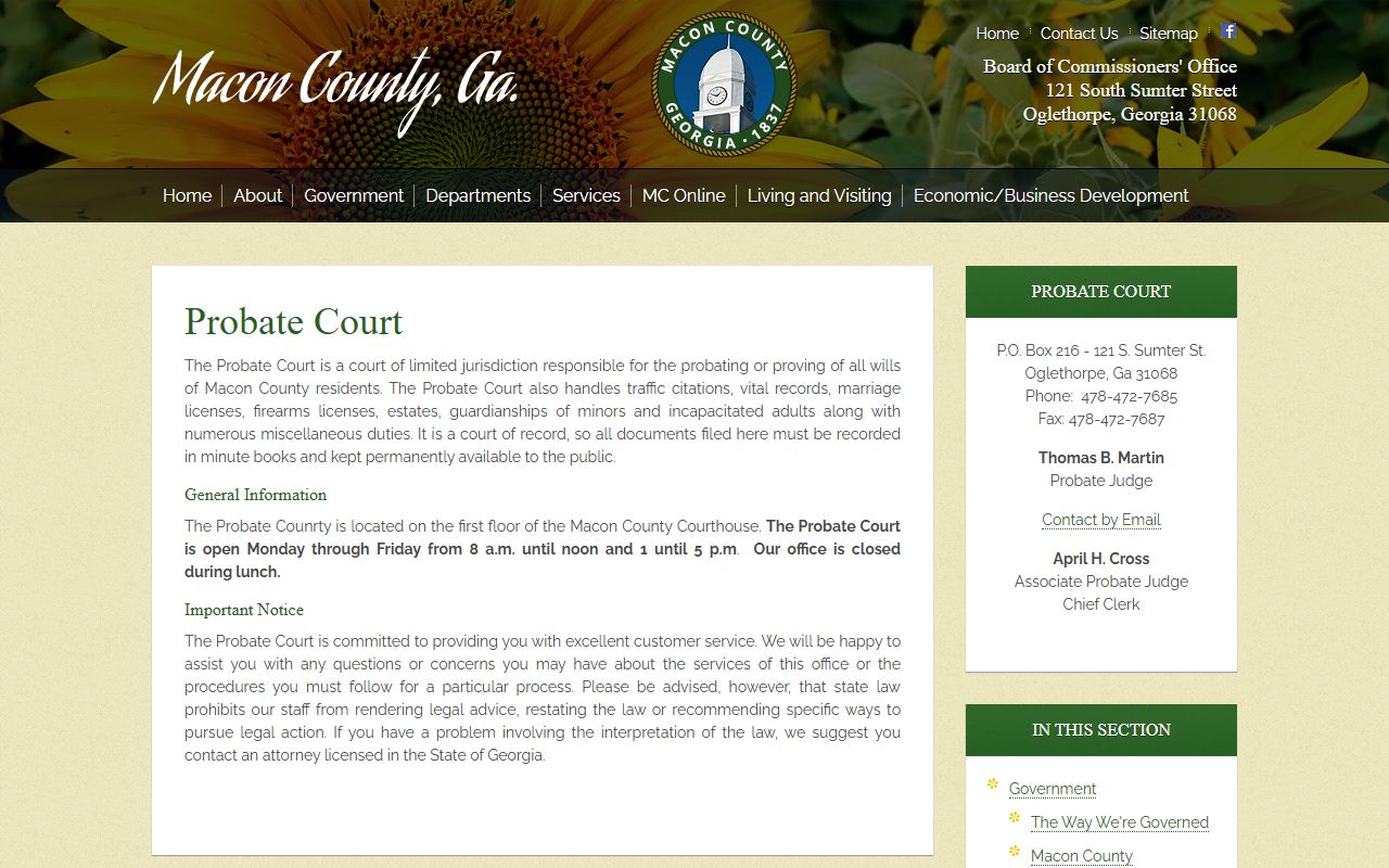 Macon County marriage records at Probate Court