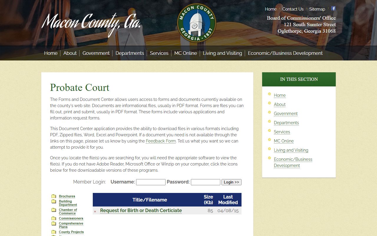 Macon County Probate Court records document center